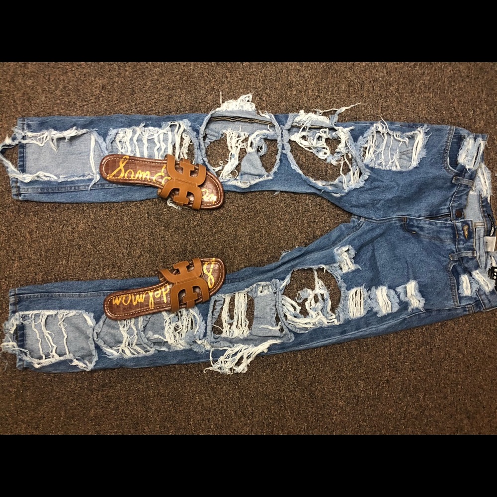 Very distressed jeans